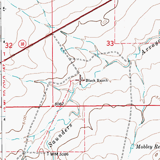 Topographic Map of Black Ranch, CO