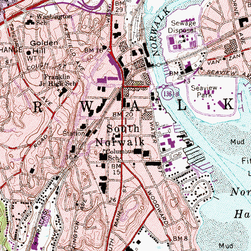 Topographic Map of First Apostolic Church of Norwalk, CT