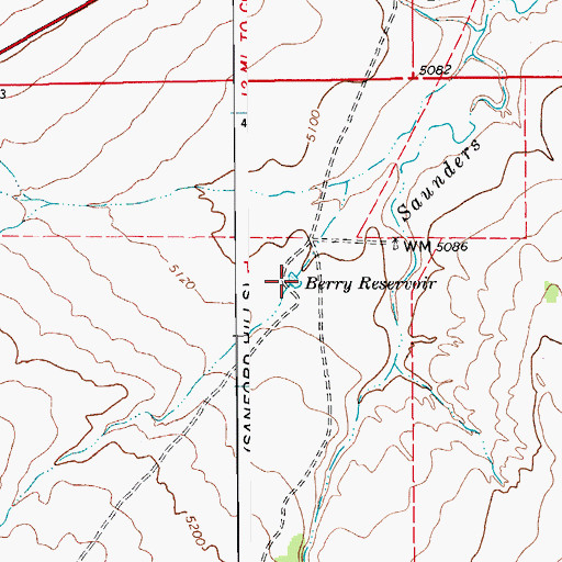 Topographic Map of Berry Reservoir, CO
