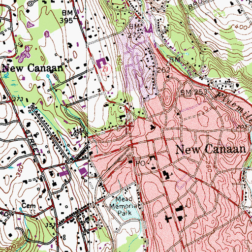 Topographic Map of First Church of Christ Scientist, CT