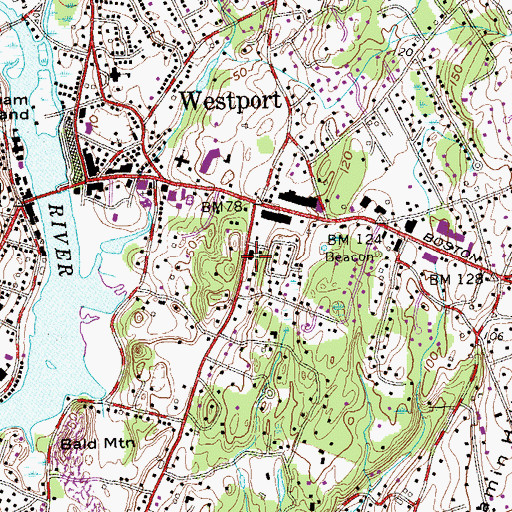 Topographic Map of First Church of Christ Scientist, CT