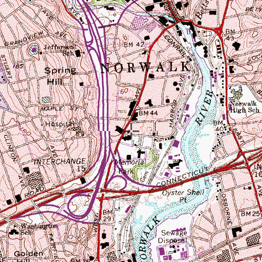 Topographic Map of First Church of Christ Scientist, CT