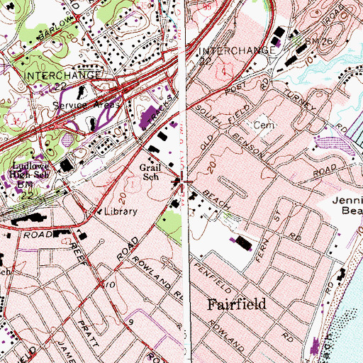 Topographic Map of First Congregational Church, CT