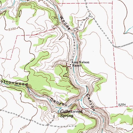 Topographic Map of Lou Nelson Ranch, CO
