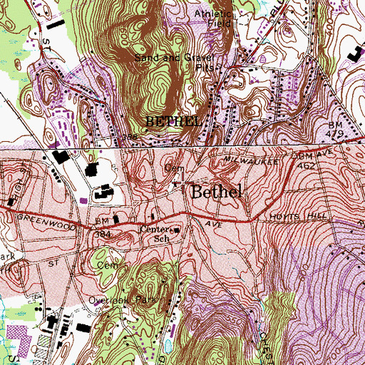 Topographic Map of First Congregational Church, CT