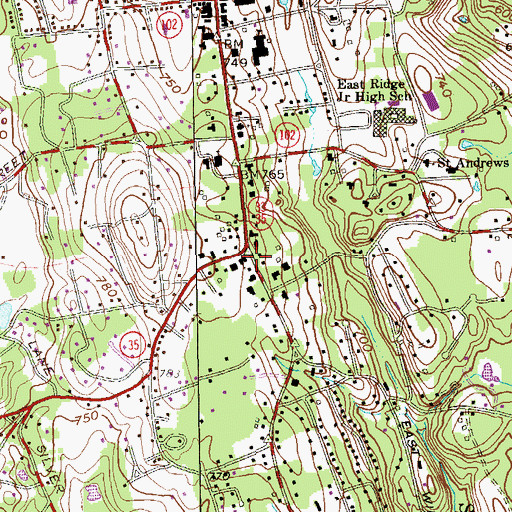 Topographic Map of First Congregational Church, CT