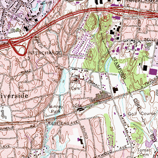 Topographic Map of First Congregational Church, CT