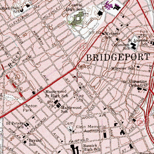 Topographic Map of First Congregational Church, CT
