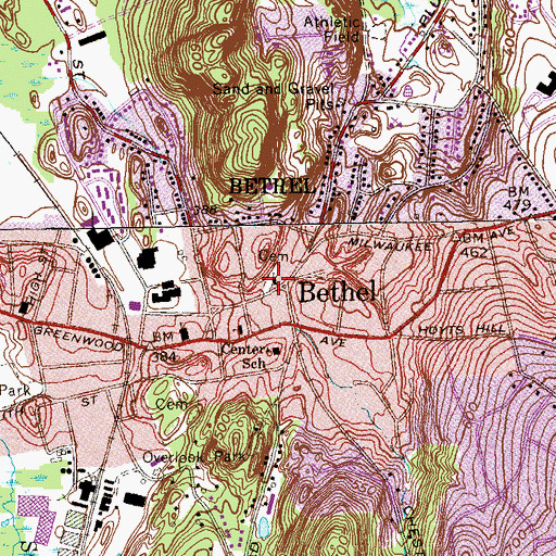 Topographic Map of First Congregational Church Cemetery, CT