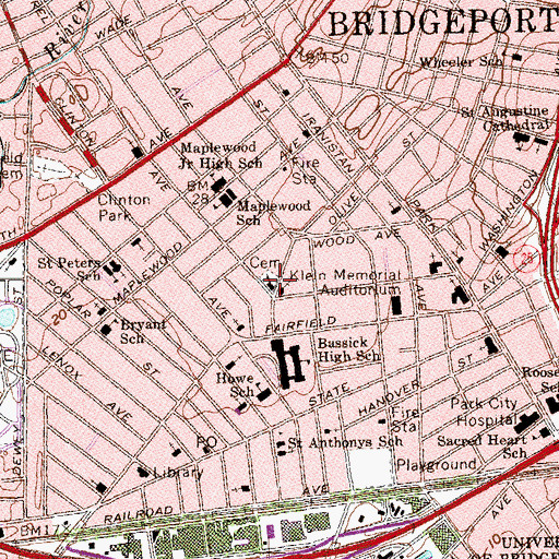 Topographic Map of First English Lutheran Church, CT