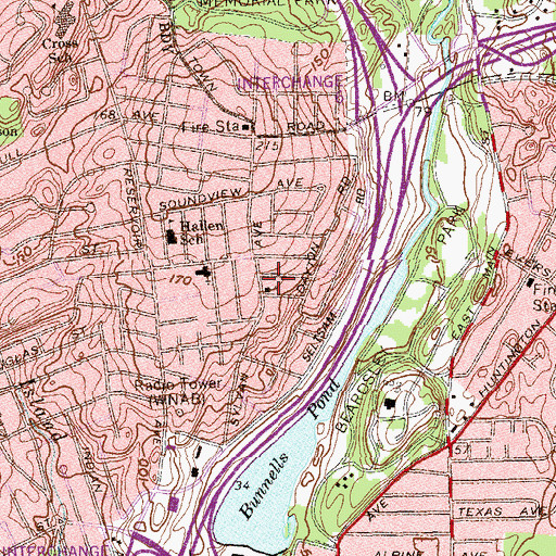 Topographic Map of First Seventh Day Adventist Church, CT