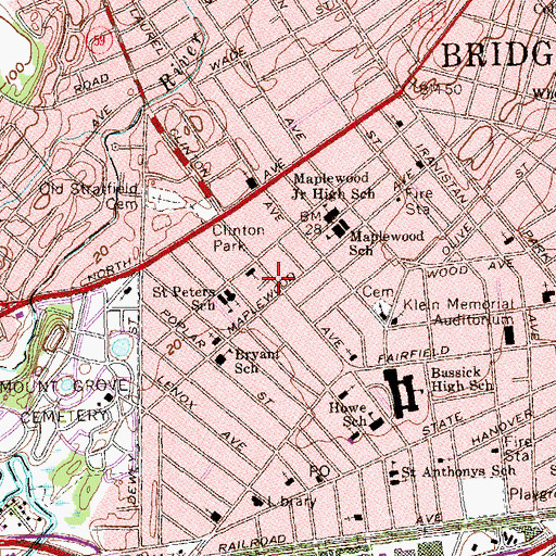 Topographic Map of First United Church of Christ, CT