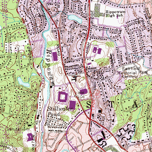 Topographic Map of First United Methodist Church, CT