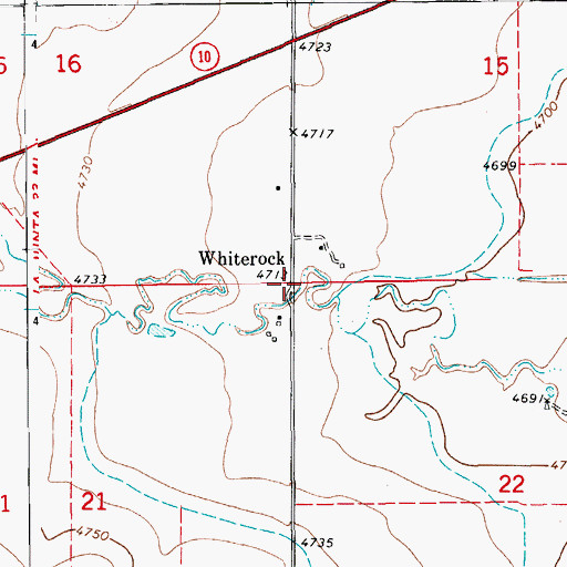 Topographic Map of Whiterock, CO