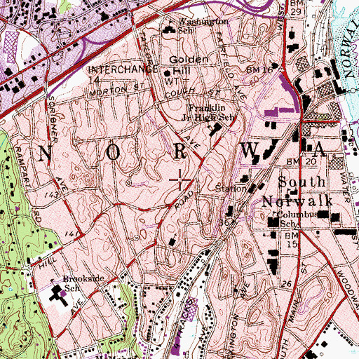 Topographic Map of Flax Hill Park, CT