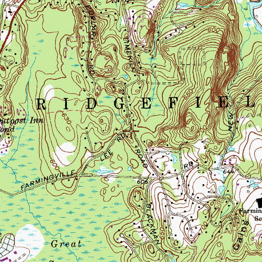 Topographic Map of Fox Hill, CT
