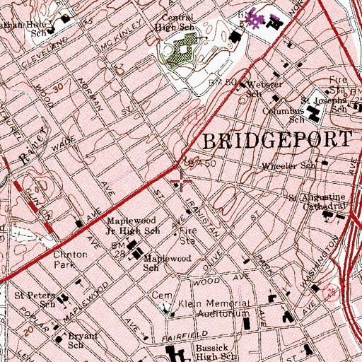 Topographic Map of Full Gospel Pentecostal Church, CT