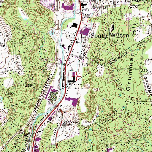 Topographic Map of Getaway Shopping Center, CT