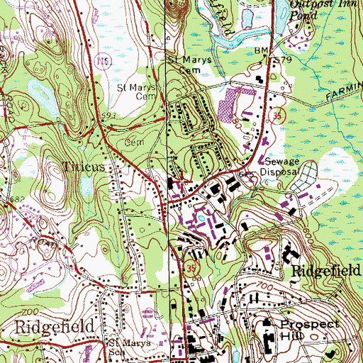 Topographic Map of Girolmetti Court Shopping Center, CT