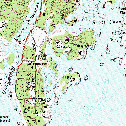 Topographic Map of Goeller Cove, CT