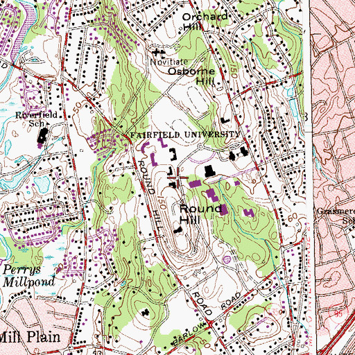 Topographic Map of Gonzaga Hall, CT