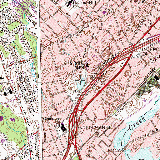 Topographic Map of Gould Manor Park, CT