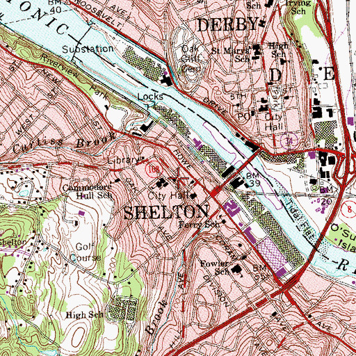 Topographic Map of Grace Bible Church, CT