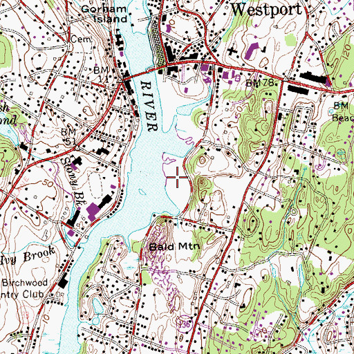 Topographic Map of Grace Salmon Memorial Park, CT