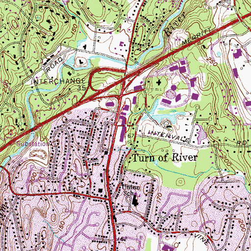 Topographic Map of Grand Central Fashion Plaza Shopping Center, CT