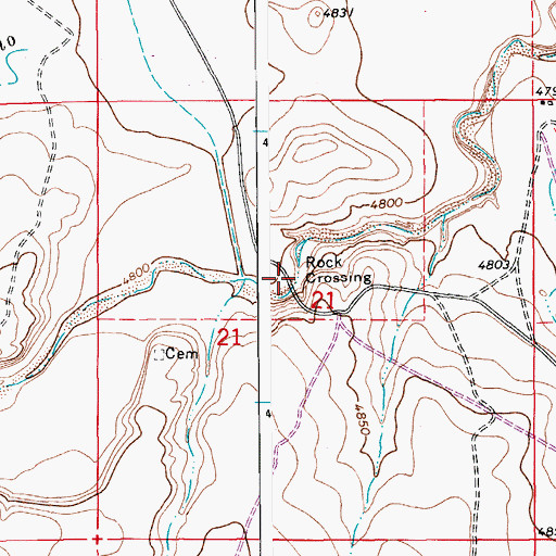 Topographic Map of Rock Crossing, CO