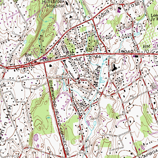 Topographic Map of Greens Farms Congregational Church, CT