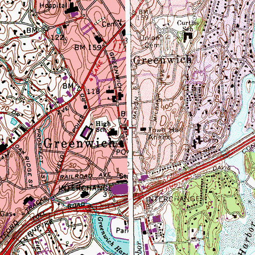 Topographic Map of Greenwich Arts Council, CT