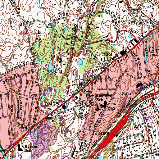 Topographic Map of Greenwich Post Office, CT