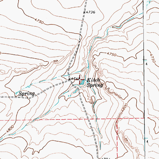 Topographic Map of Kitch Spring, CO