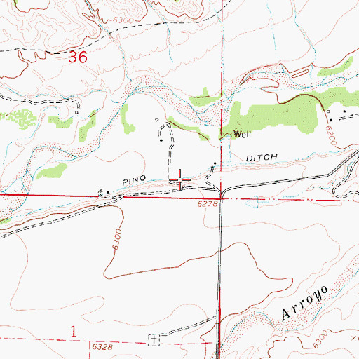Topographic Map of Pino Ditch, CO