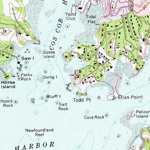 Topographic Map of Harbor Point Beach, CT
