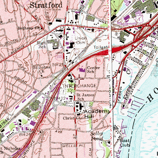 Topographic Map of Hard Corner (historical), CT