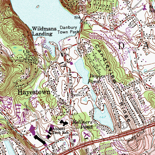 Topographic Map of Hatters Park, CT