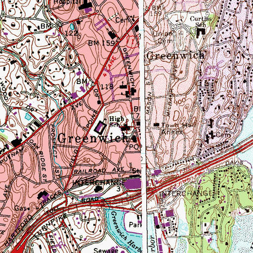 Topographic Map of Havenmeyer School (historical), CT