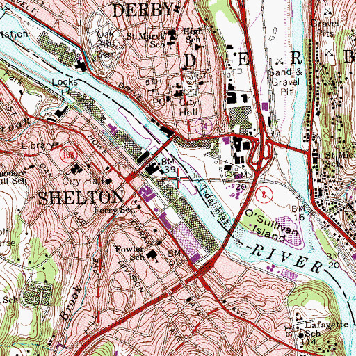 Topographic Map of Hawkins Point, CT