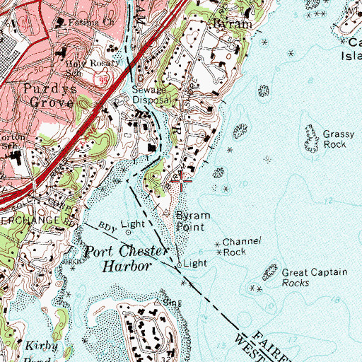 Topographic Map of Hawthorne Beach, CT