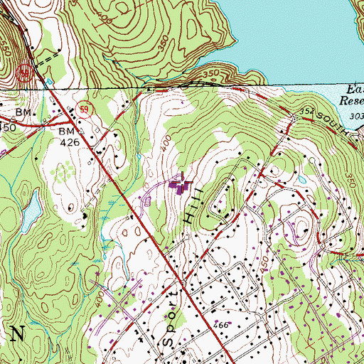 Topographic Map of Hellen Keller Middle School, CT