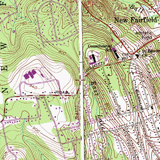 Topographic Map of Hidden Valley Nature Center, CT
