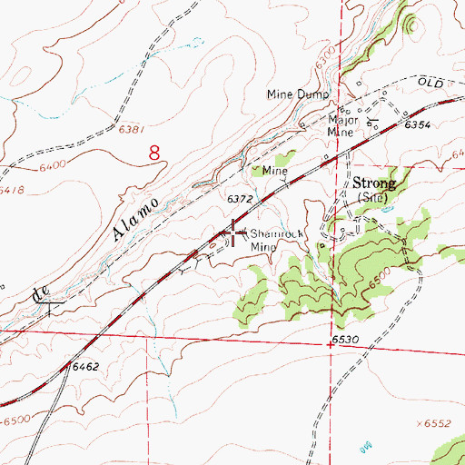 Topographic Map of Shamrock Mine, CO