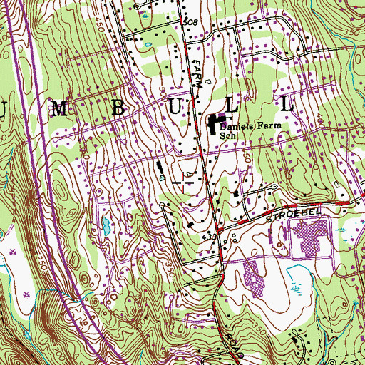 Topographic Map of Hillandale Country Club, CT