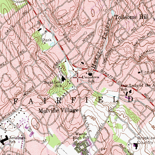 Topographic Map of Hillel Academy School, CT
