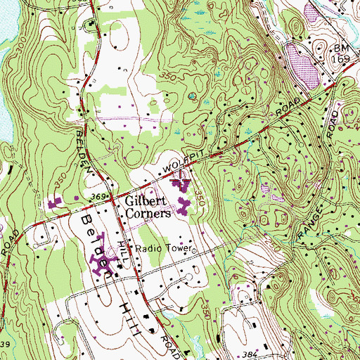 Topographic Map of Hope Evangelical Free Church, CT