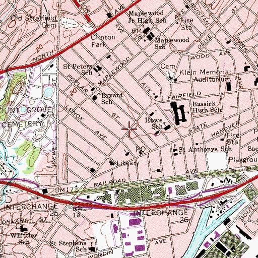 Topographic Map of Hosanna Ministry Church, CT