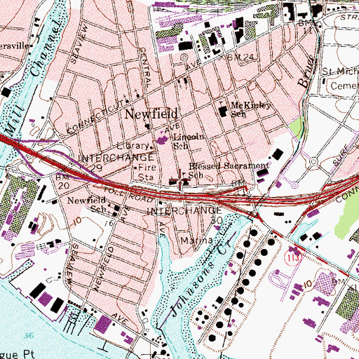 Topographic Map of House of Prayer and Deliverance Church, CT