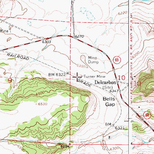 Topographic Map of Turner Mine, CO